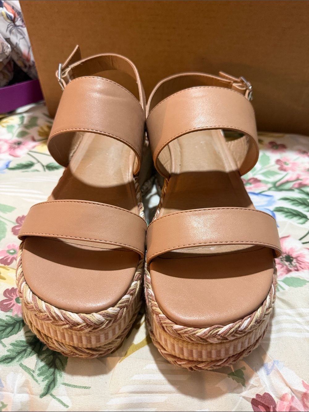 Dolce Vita Neutral Tan Platform Espadrille Sandals
